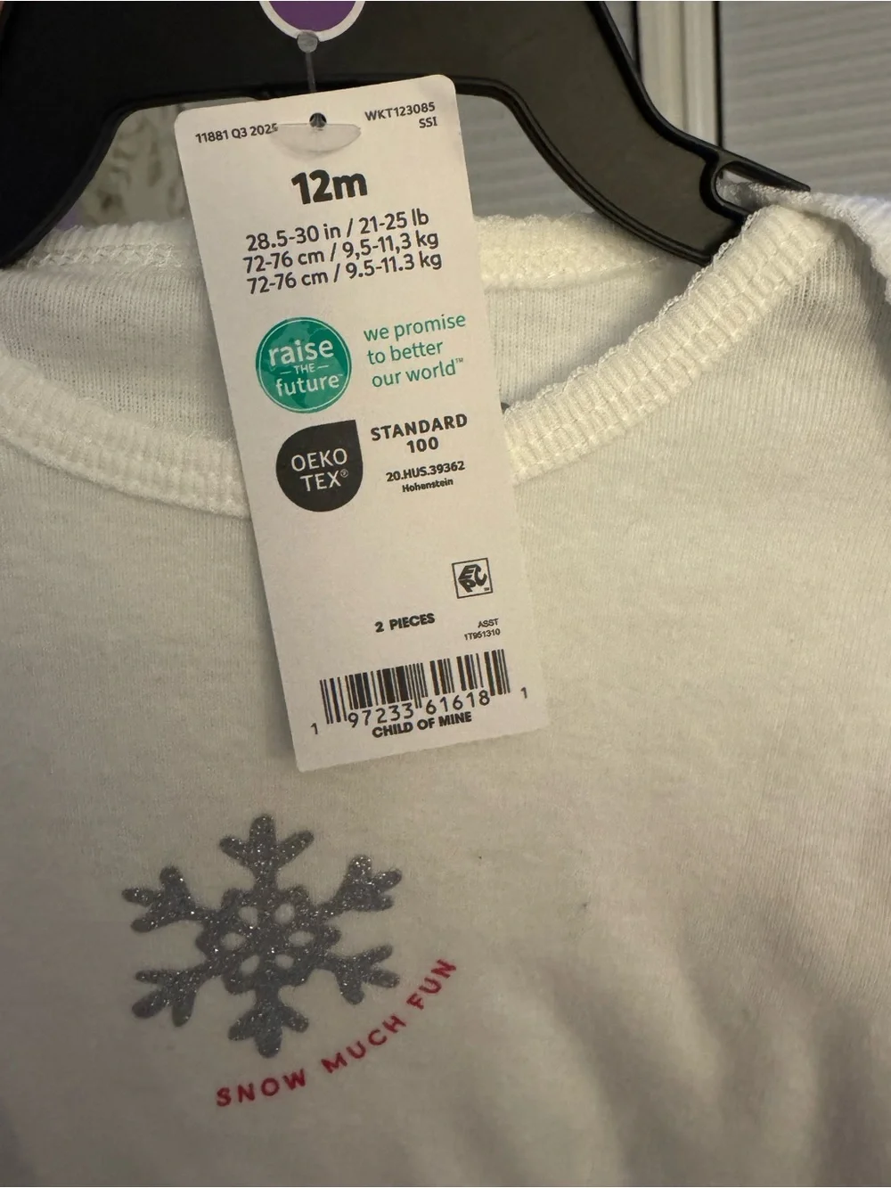NWT Carters “Snow Much Fun” Long Sleeve 2 Piece Outfit Set 12m
